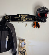 Support mural MotoNest avec barre pour blouson et crochets
