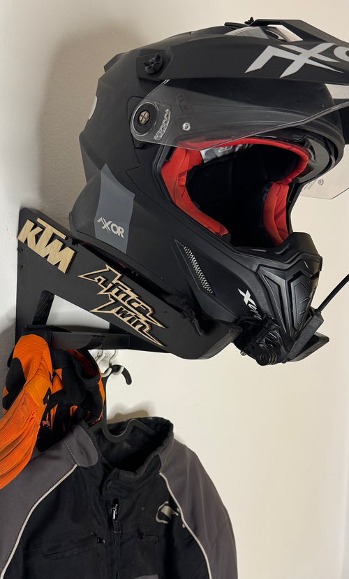 Motorcycle Helmet Wall Mount Rack — Heavy-Duty Steel, Handmade in Limited Quantities
